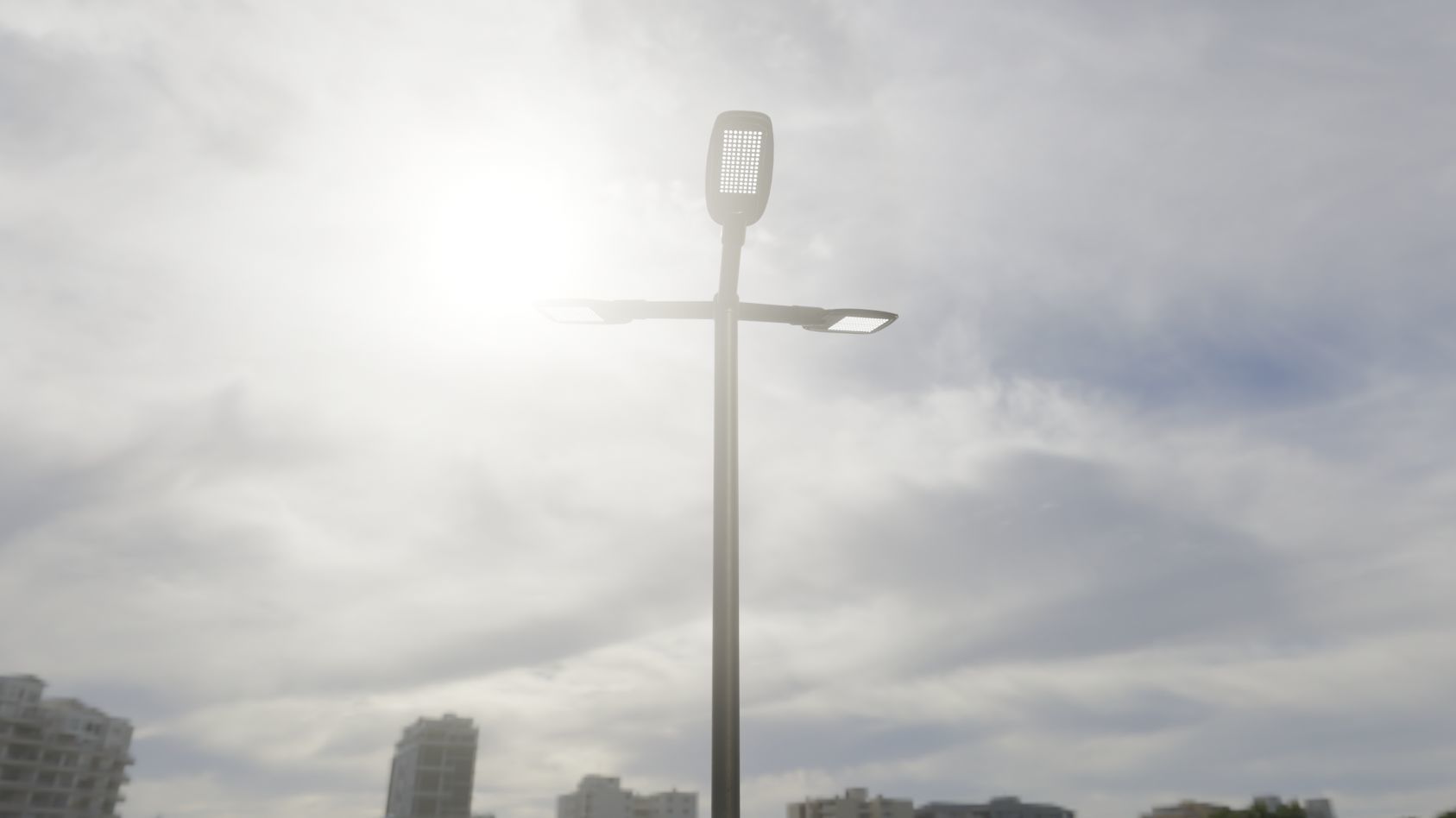 Street Light 12 version 3 3m with pole 3 Low-poly 3D model_28