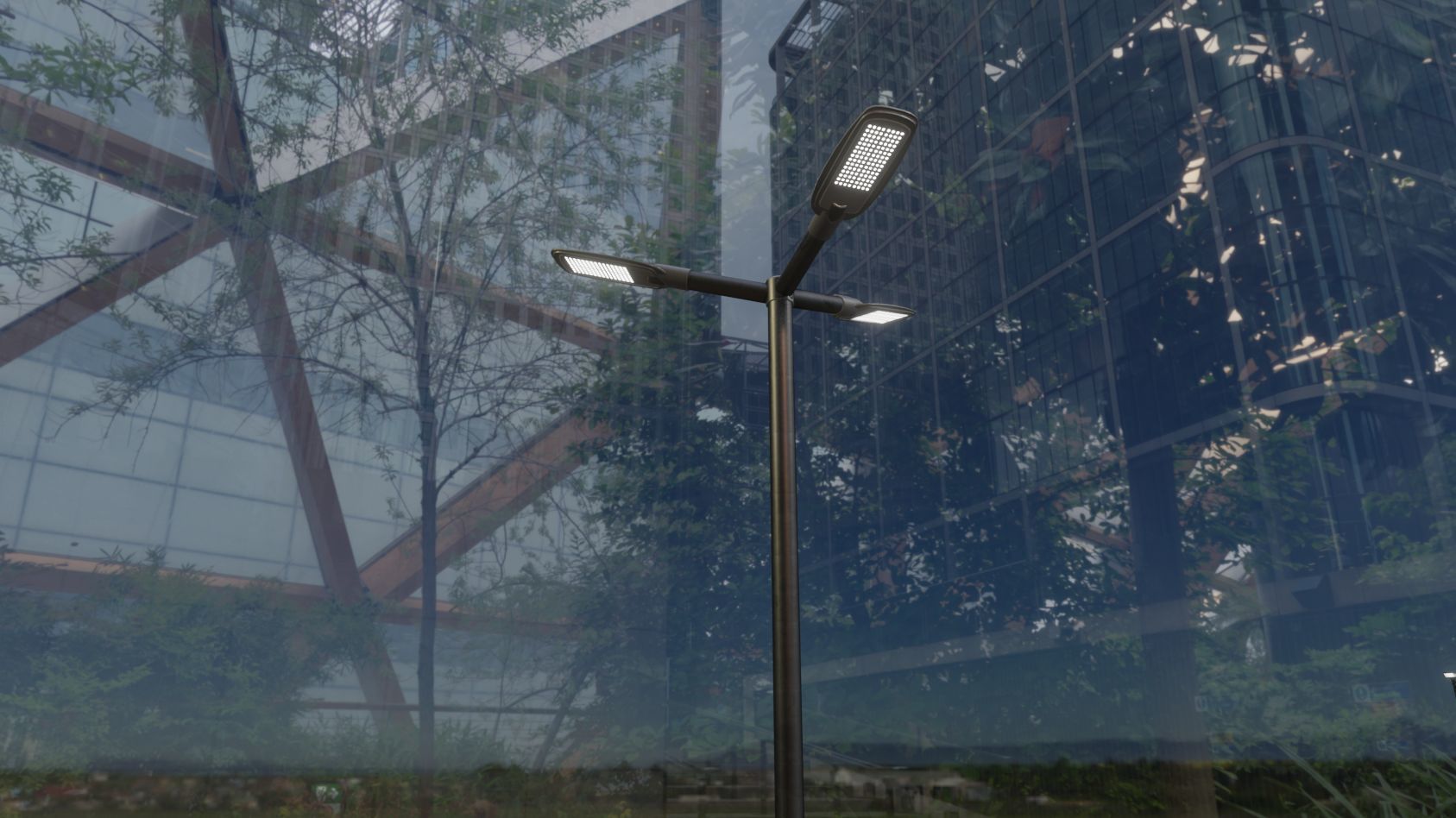 Street Light 12 version 3 3m with pole 3 Low-poly 3D model_37