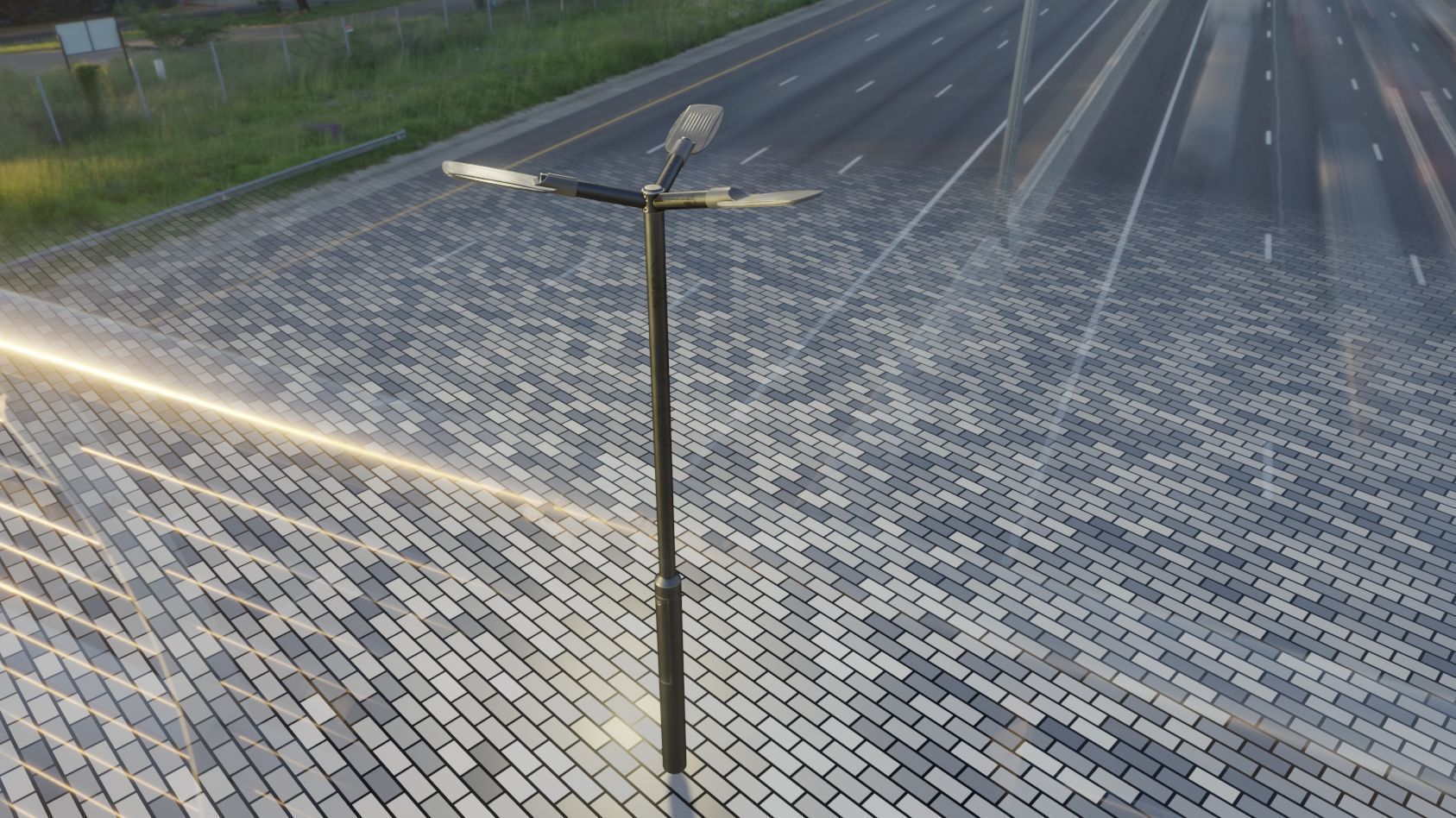 Street Light 12 version 3 3m with pole 3 Low-poly 3D model_70