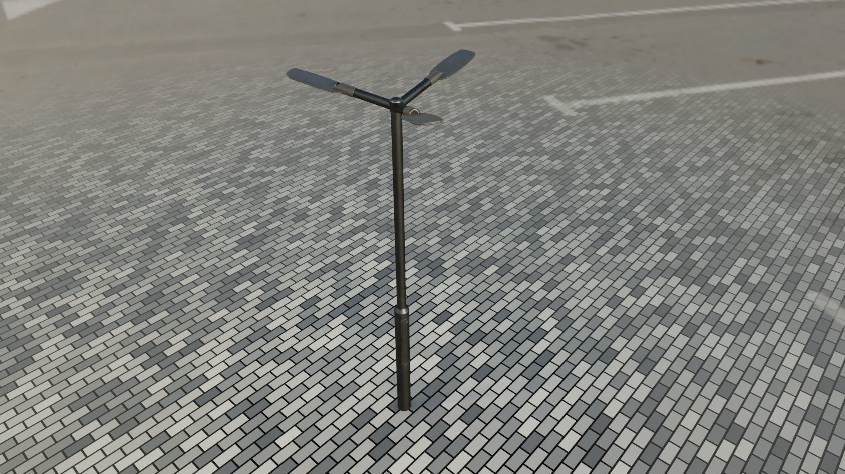 Street Light 12 version 3 3m with pole 3 Low-poly 3D model_61