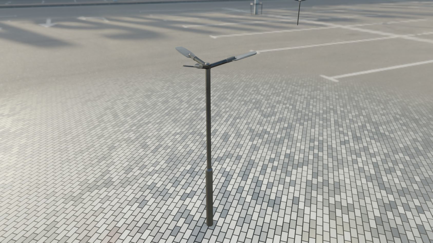 Street Light 12 version 3 3m with pole 3 Low-poly 3D model_76