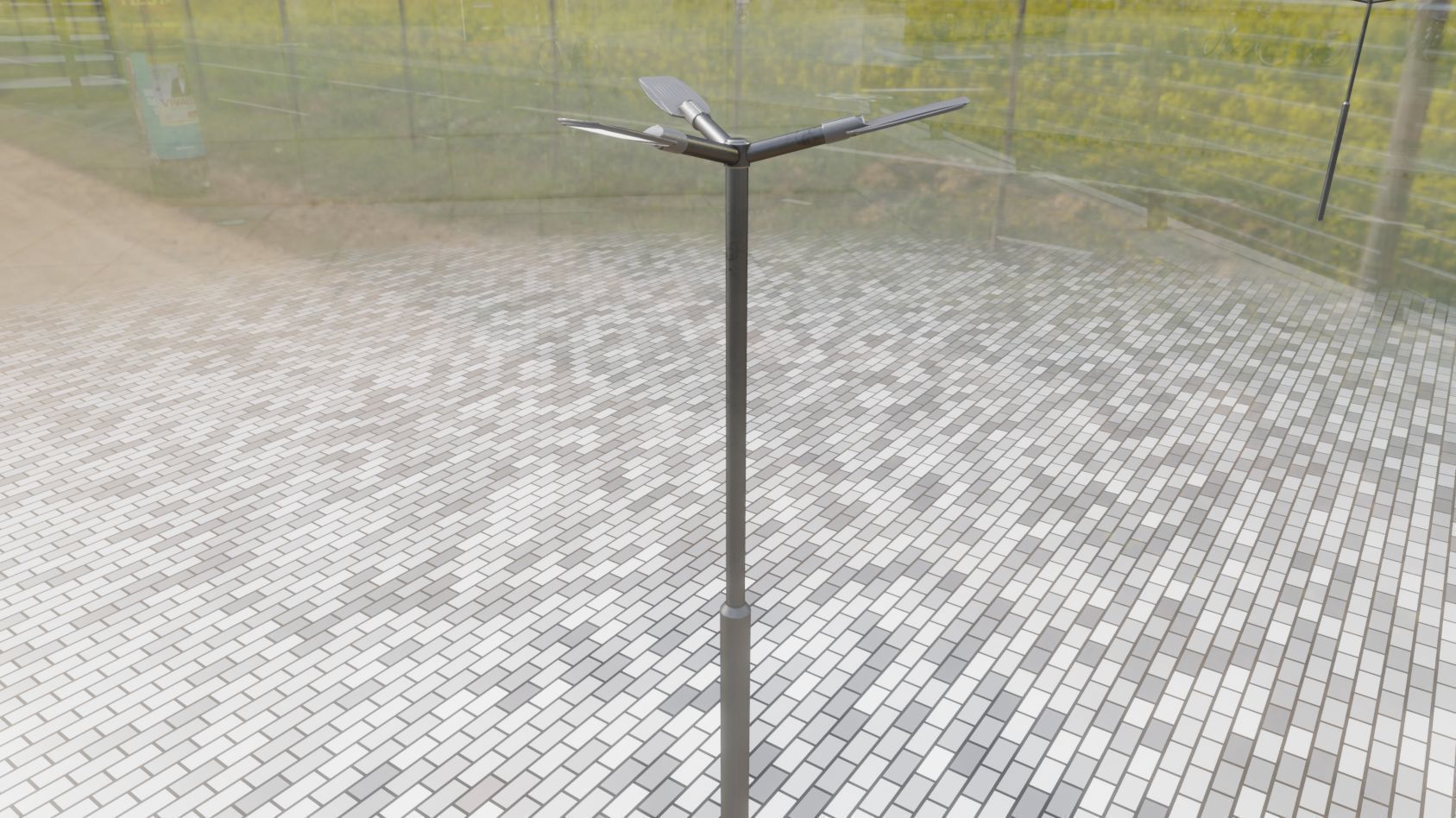 Street Light 12 version 3 3m with pole 3 Low-poly 3D model_44