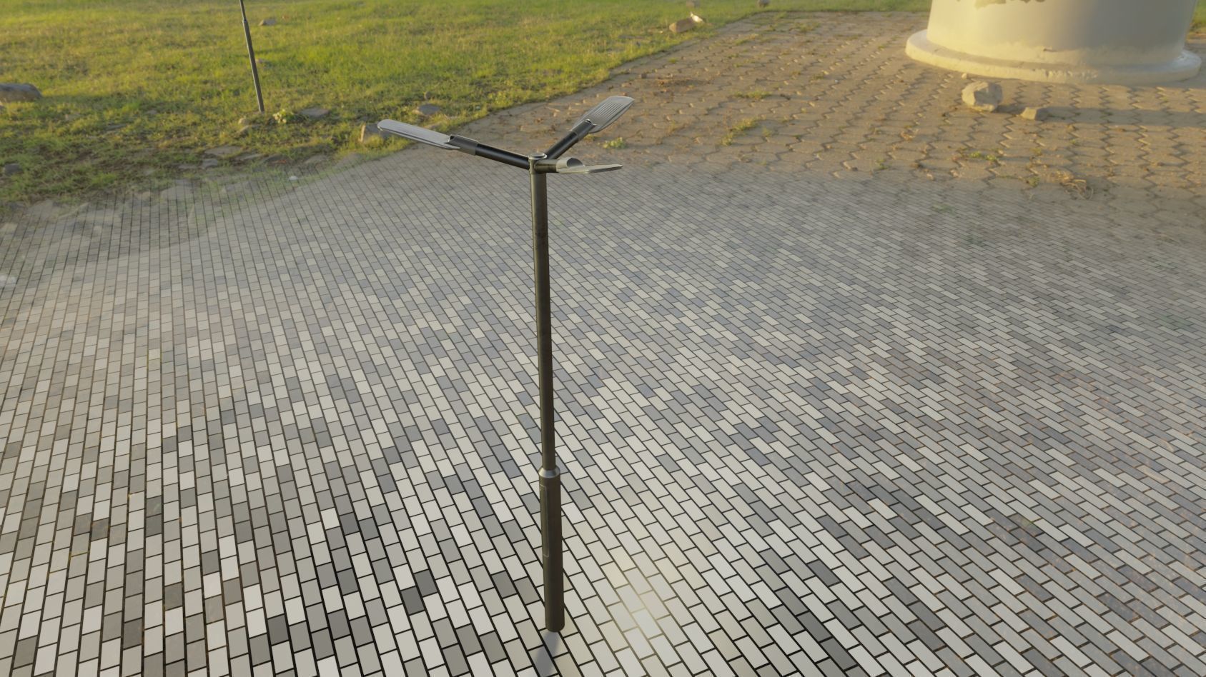 Street Light 12 version 3 3m with pole 3 Low-poly 3D model_72