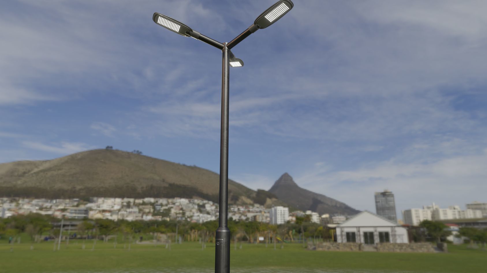 Street Light 12 version 3 3m with pole 3 Low-poly 3D model_13