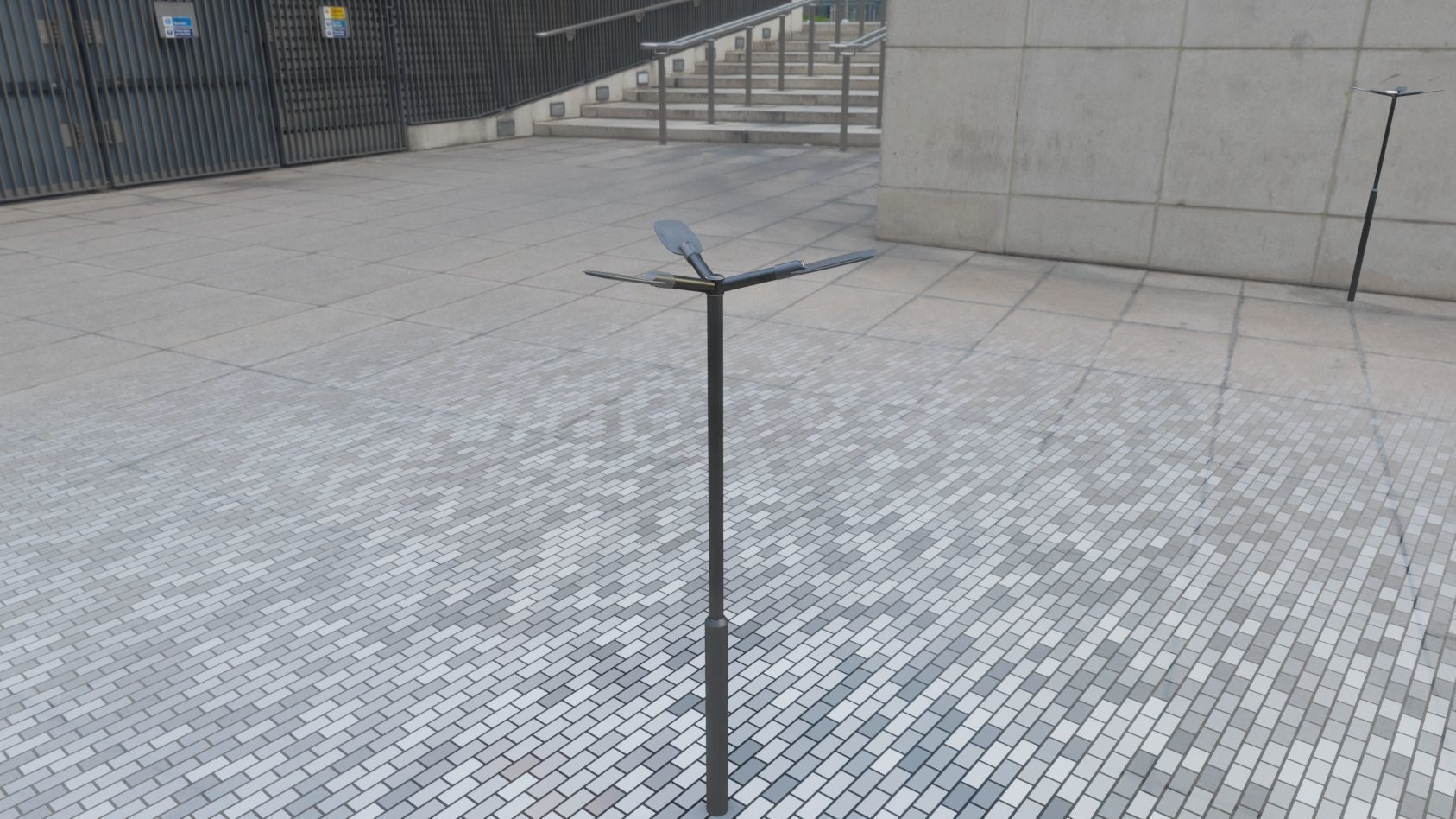 Street Light 12 version 3 3m with pole 3 Low-poly 3D model_78