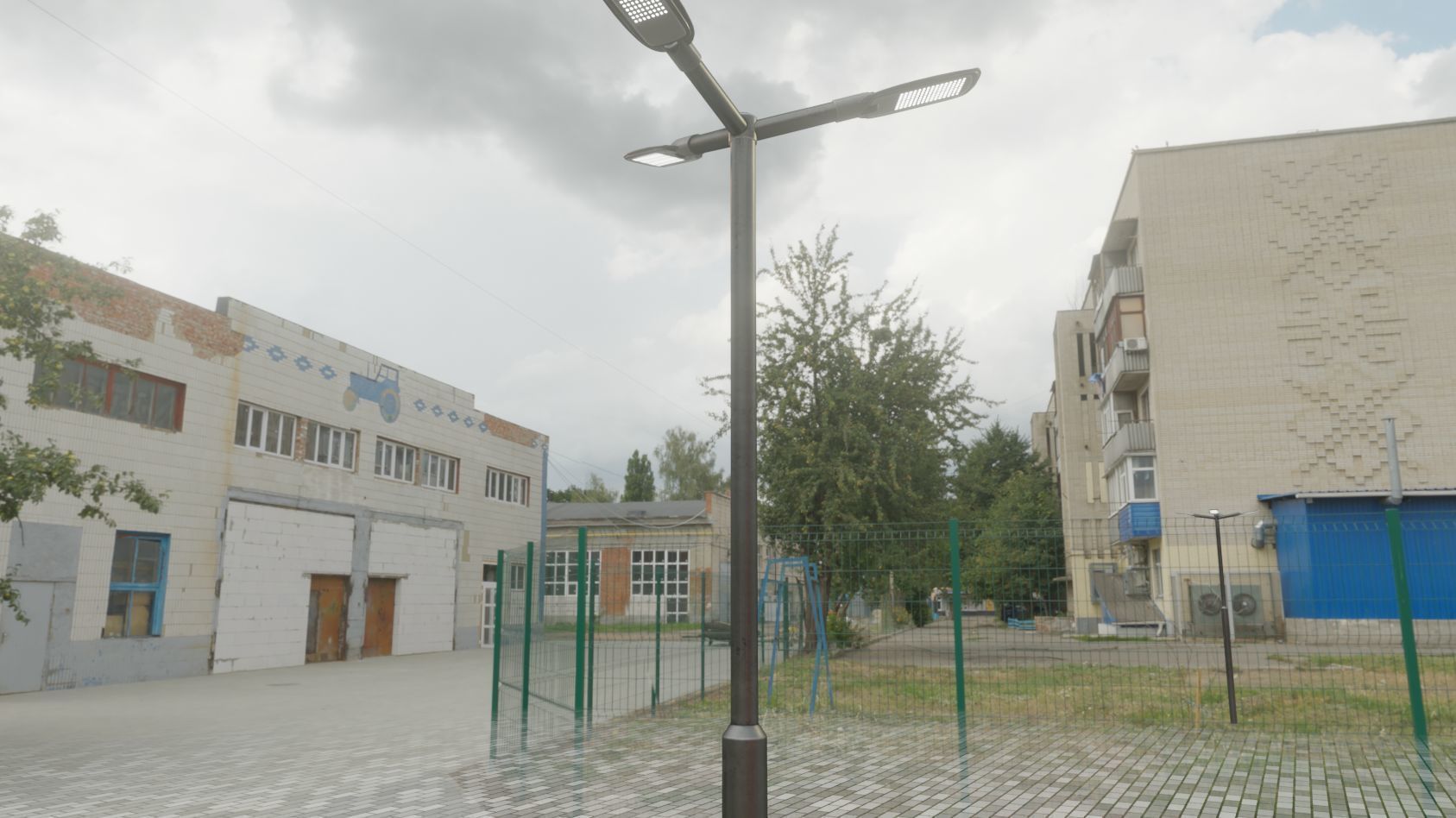 Street Light 12 version 3 3m with pole 3 Low-poly 3D model_20