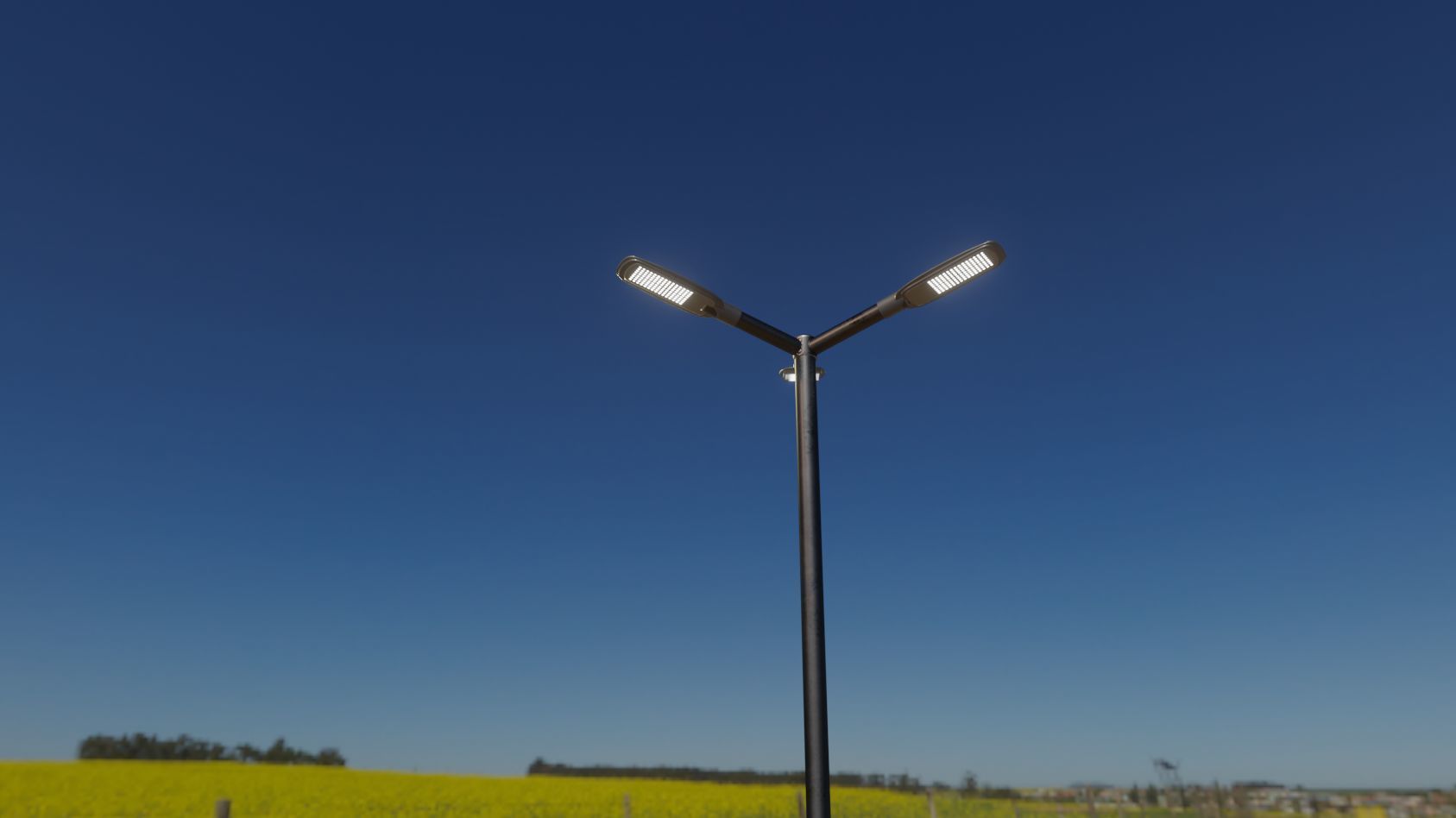 Street Light 12 version 3 3m with pole 3 Low-poly 3D model_3