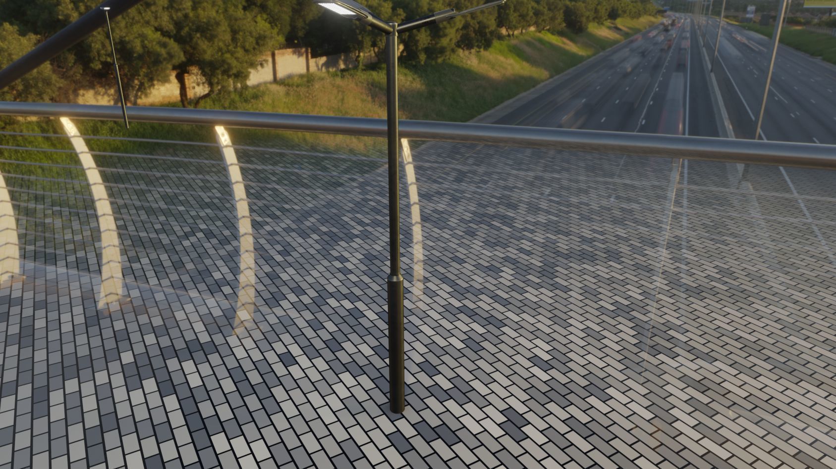 Street Light 12 version 3 3m with pole 3 Low-poly 3D model_55