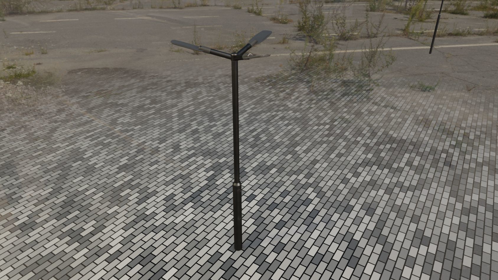 Street Light 12 version 3 3m with pole 3 Low-poly 3D model_60