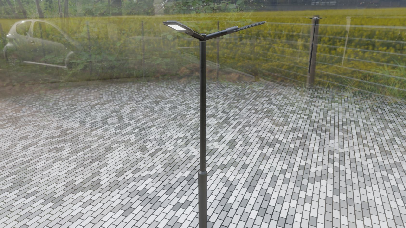 Street Light 12 version 3 3m with pole 3 Low-poly 3D model_43