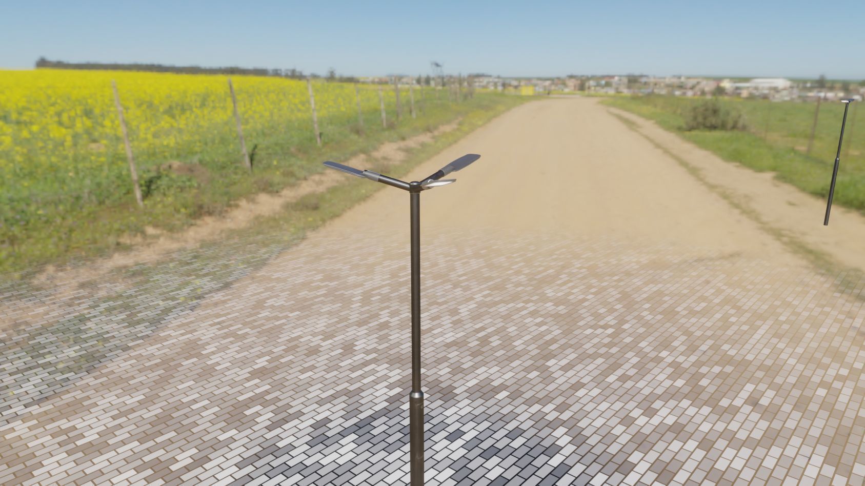 Street Light 12 version 3 3m with pole 3 Low-poly 3D model_95