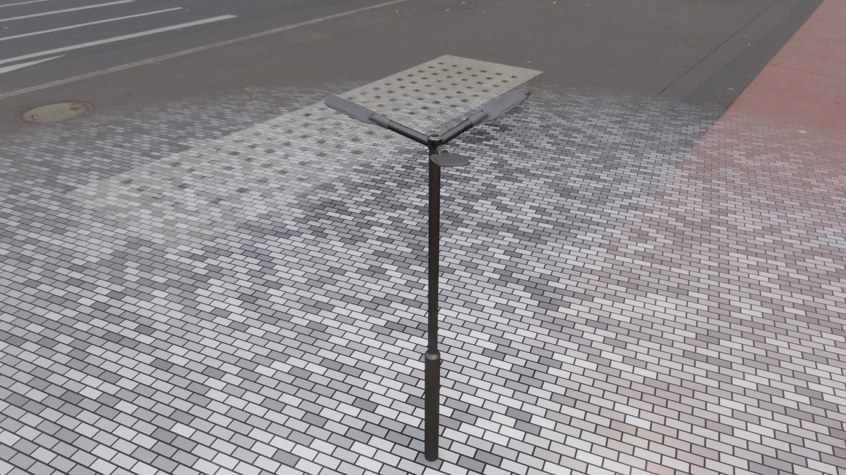 Street Light 12 version 3 3m with pole 3 Low-poly 3D model_51