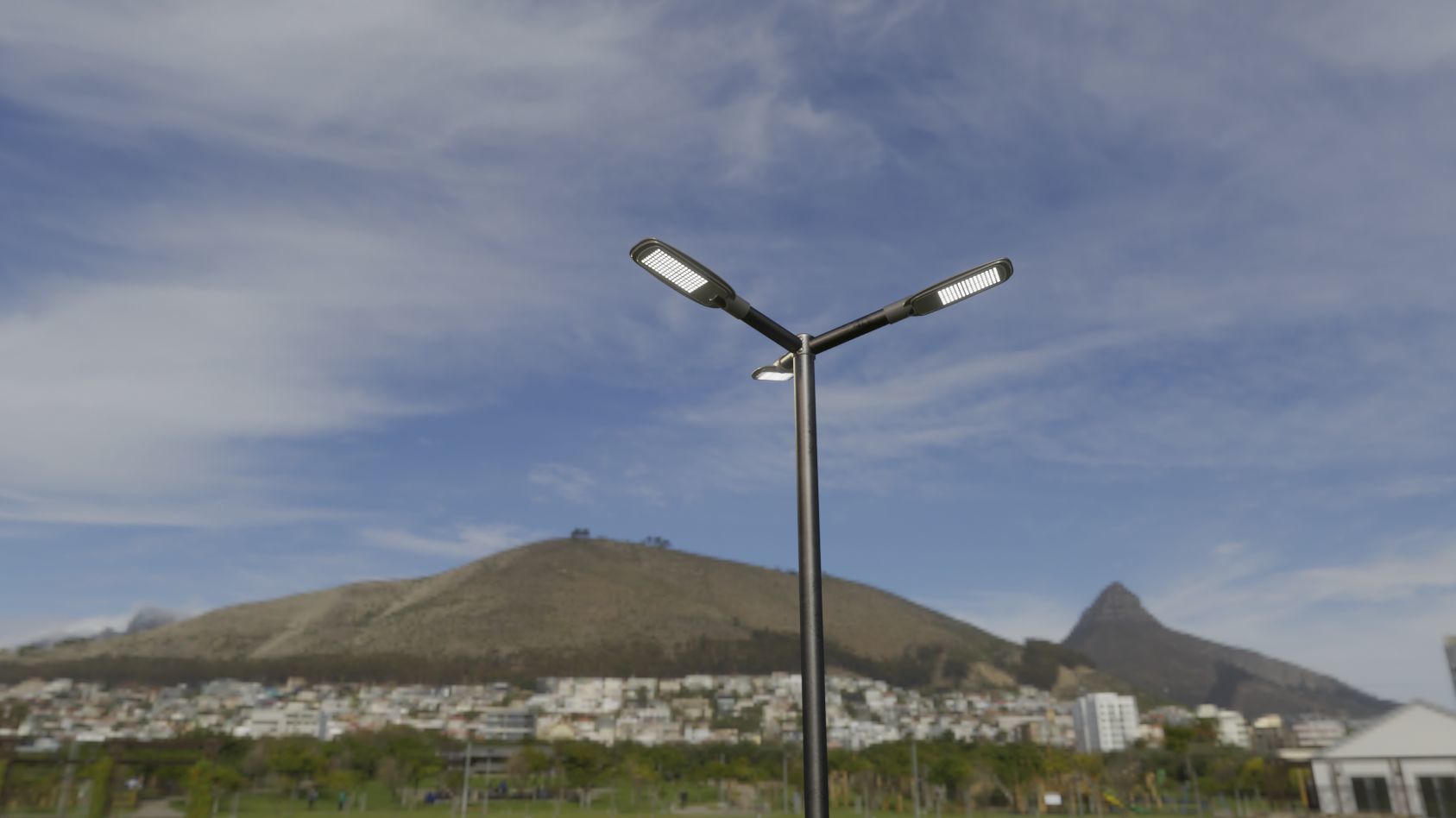 Street Light 12 version 3 3m with pole 3 Low-poly 3D model_2