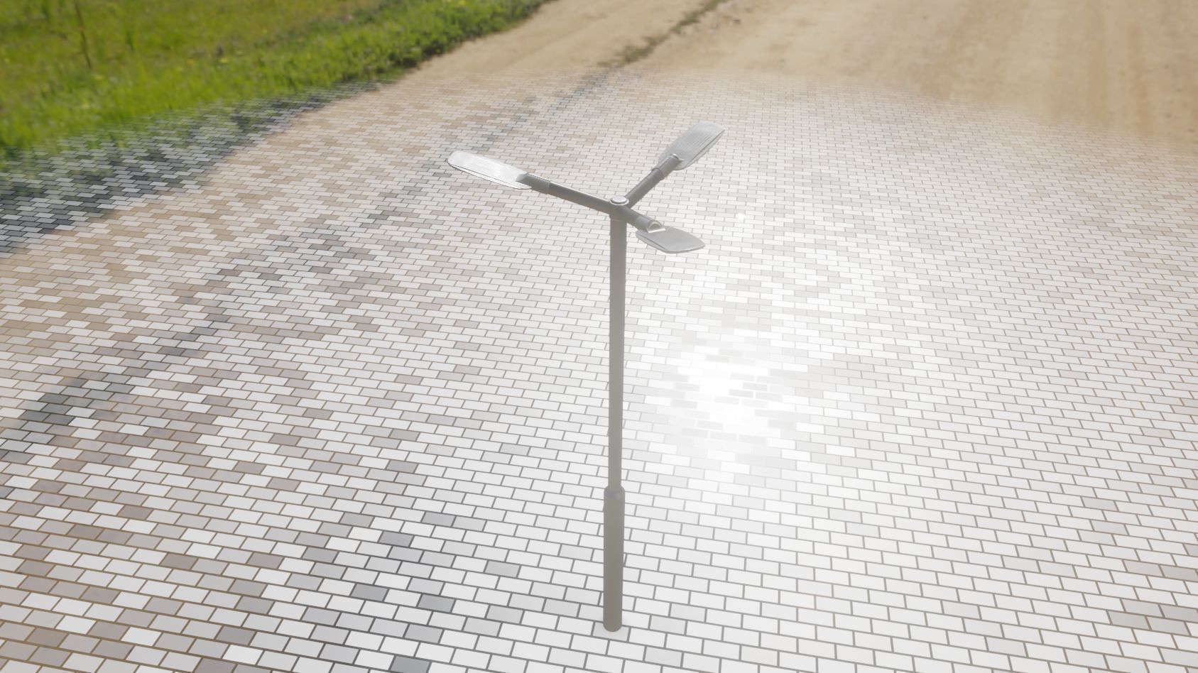 Street Light 12 version 3 3m with pole 3 Low-poly 3D model_50