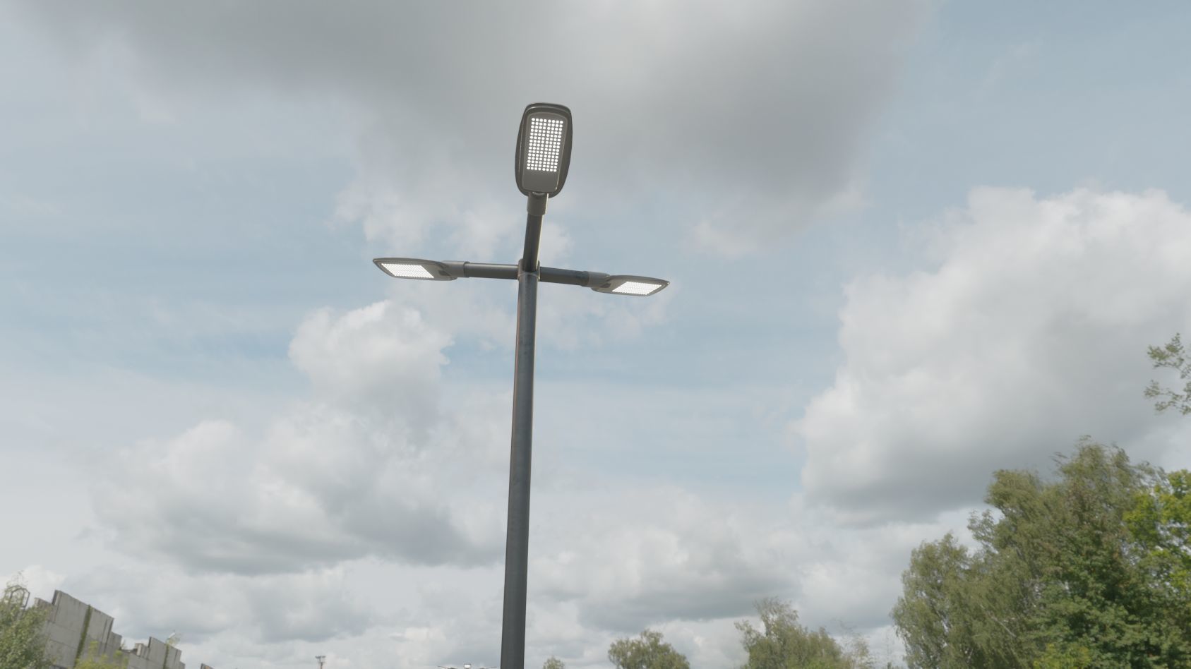 Street Light 12 version 3 3m with pole 3 Low-poly 3D model_17