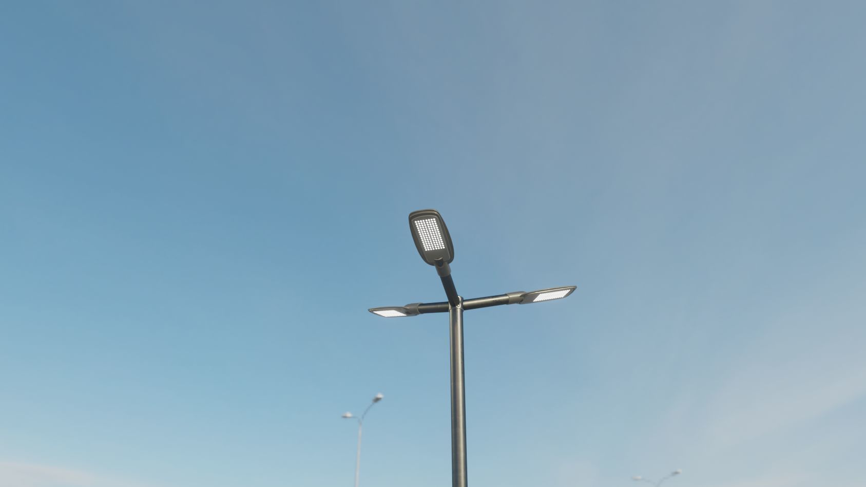 Street Light 12 version 3 3m with pole 3 Low-poly 3D model_40