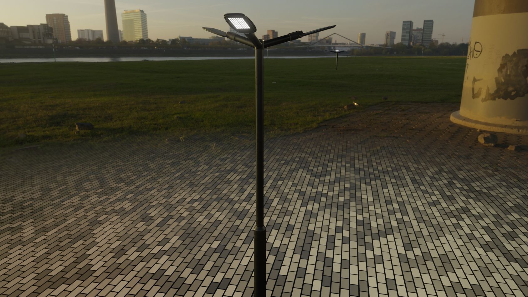Street Light 12 version 3 3m with pole 3 Low-poly 3D model_42