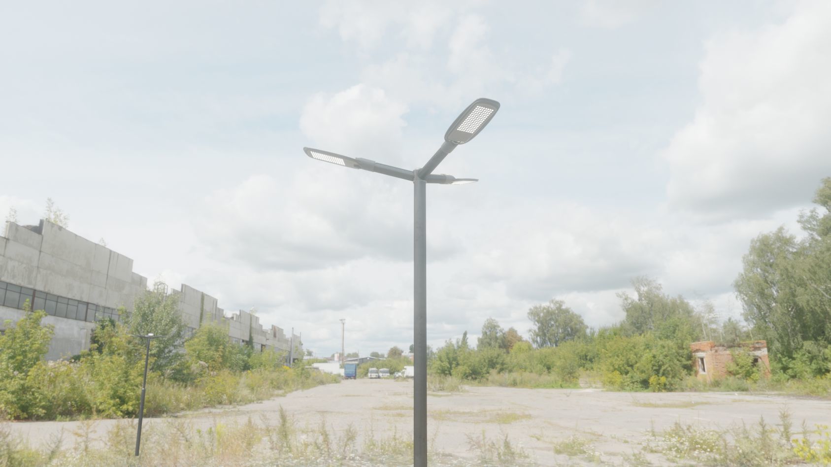 Street Light 12 version 3 3m with pole 3 Low-poly 3D model_5