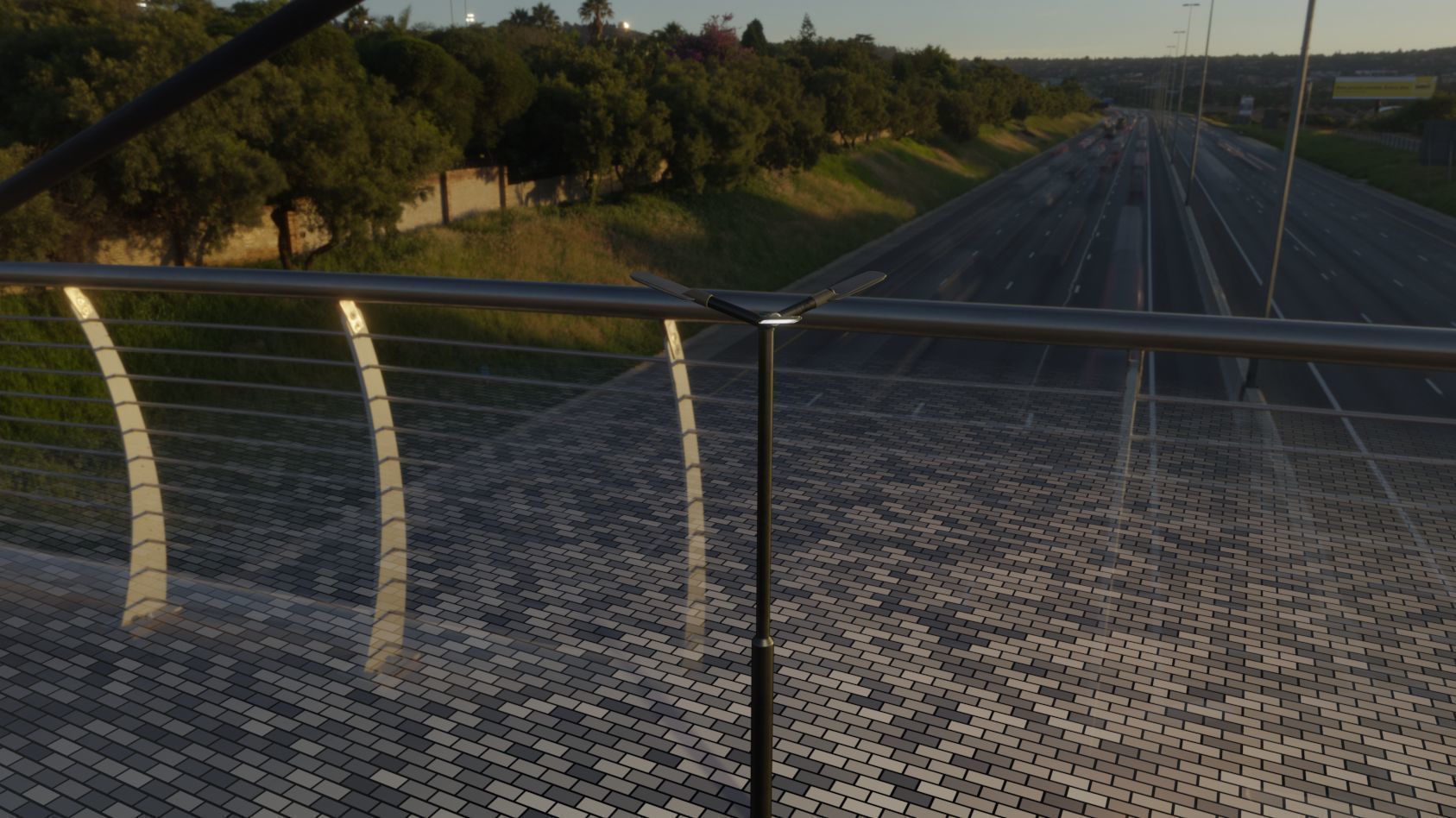 Street Light 12 version 3 3m with pole 3 Low-poly 3D model_85