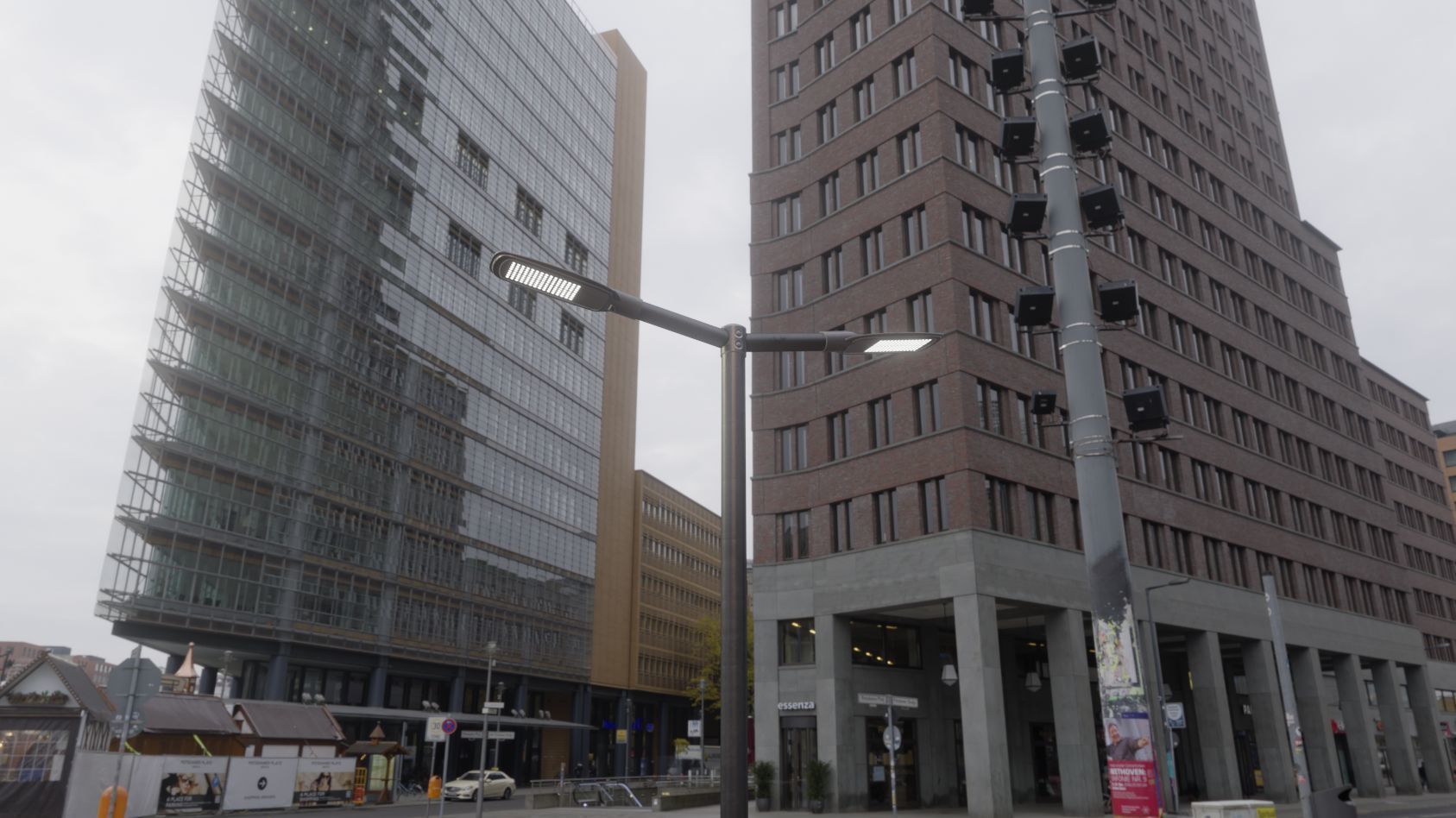 Street Light 12 version 2 3m with pole 3 Low-poly 3D model_49