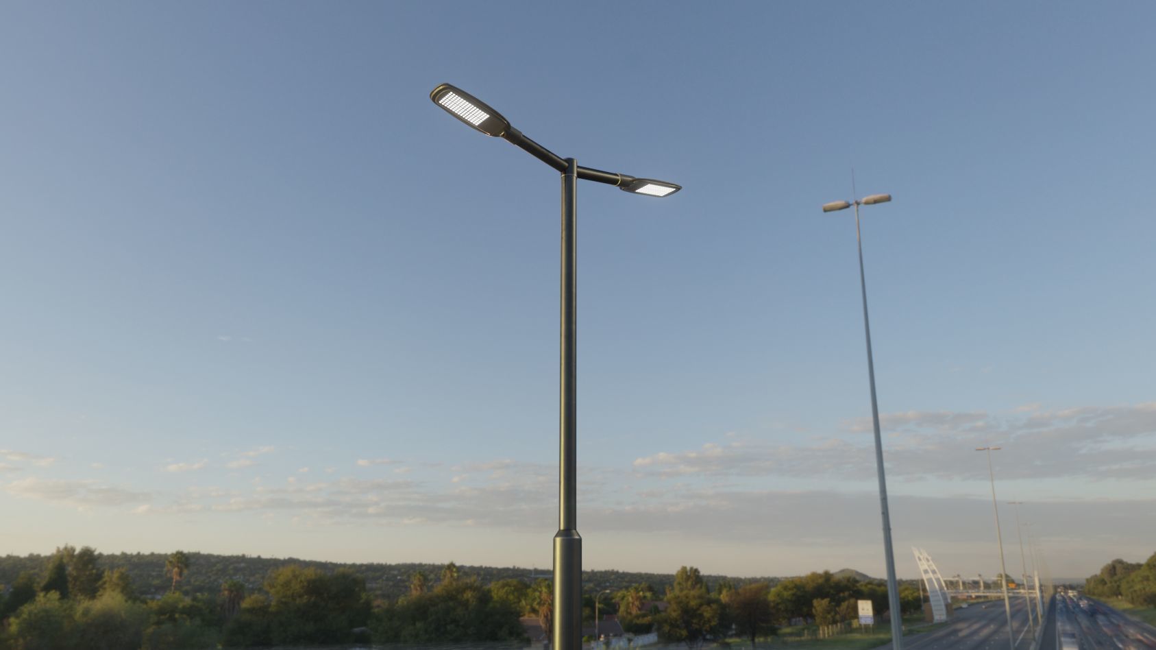 Street Light 12 version 2 3m with pole 3 Low-poly 3D model_98