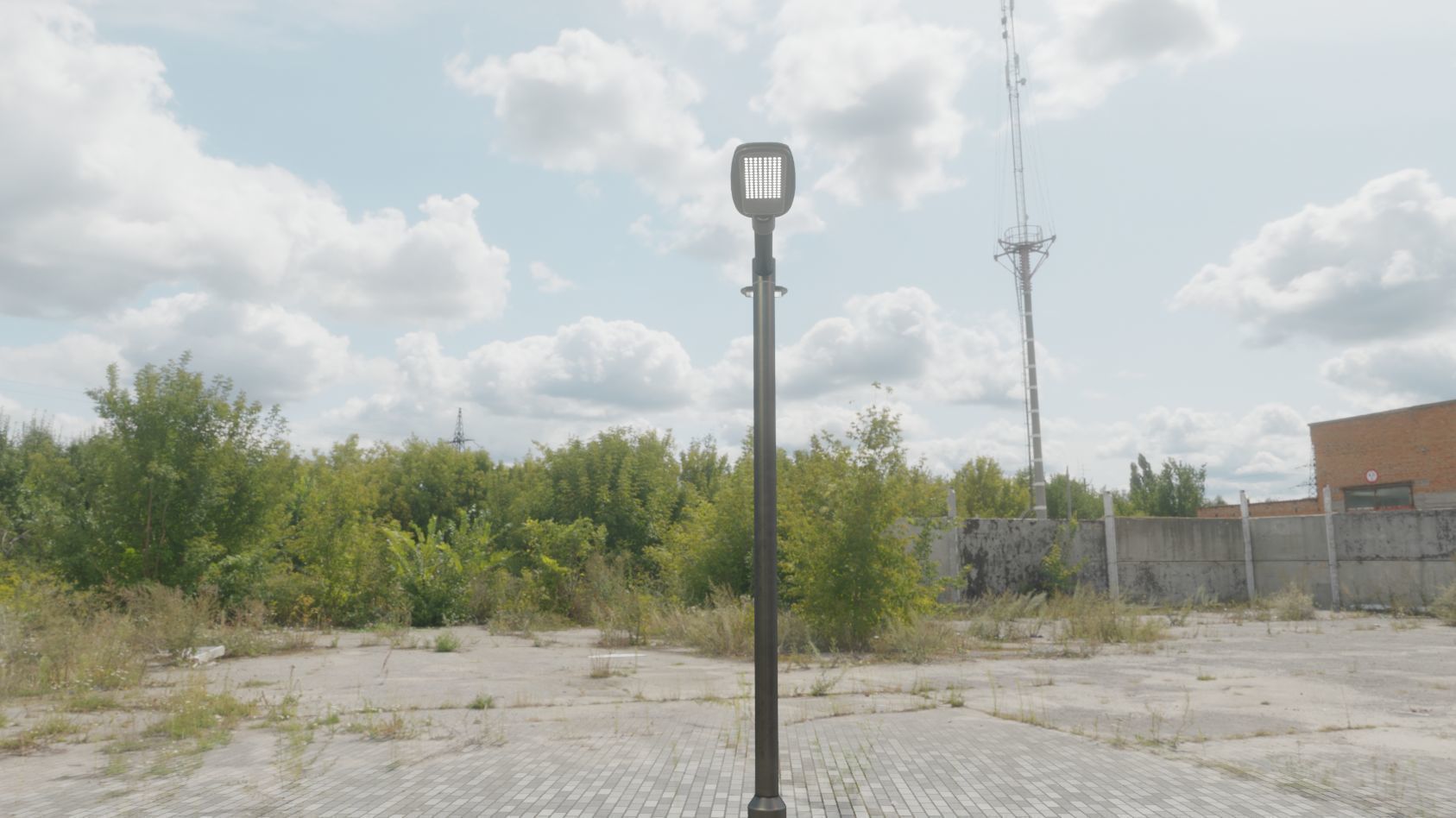 Street Light 12 version 2 3m with pole 3 Low-poly 3D model_11