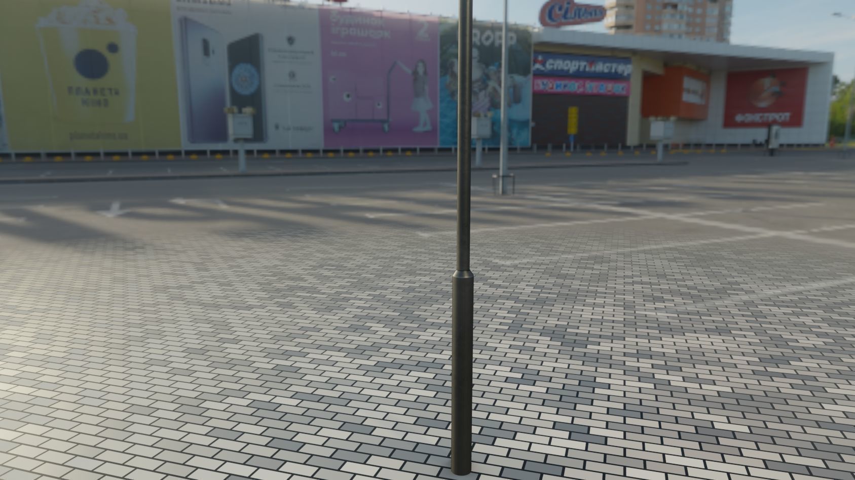 Street Light 12 version 2 3m with pole 3 Low-poly 3D model_4