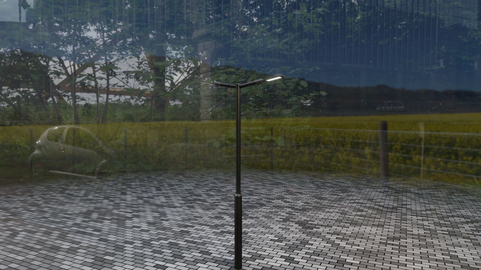 Street Light 12 version 2 3m with pole 3 Low-poly 3D model_71