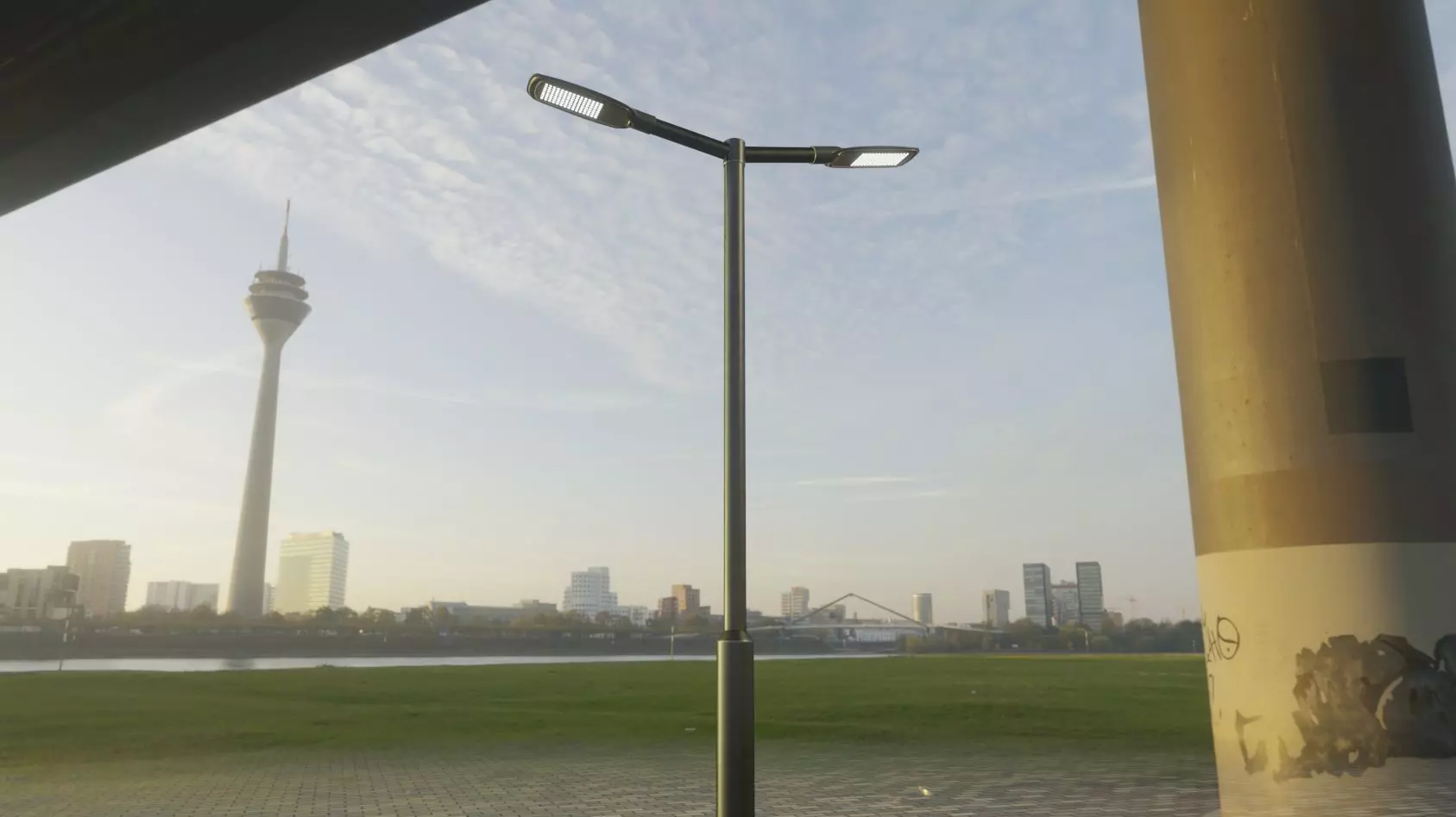 Street Light 12 version 2 3m with pole 3 Low-poly 3D model_0