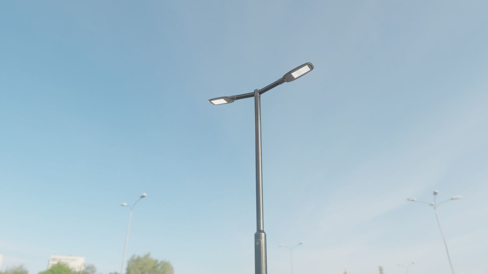 Street Light 12 version 2 3m with pole 3 Low-poly 3D model_89