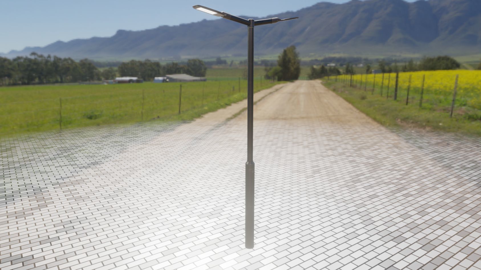 Street Light 12 version 2 3m with pole 3 Low-poly 3D model_18