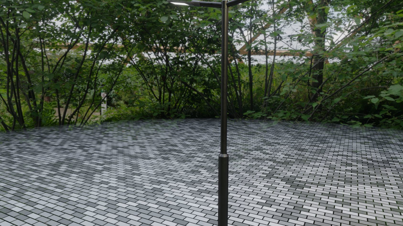 Street Light 12 version 2 3m with pole 3 Low-poly 3D model_5