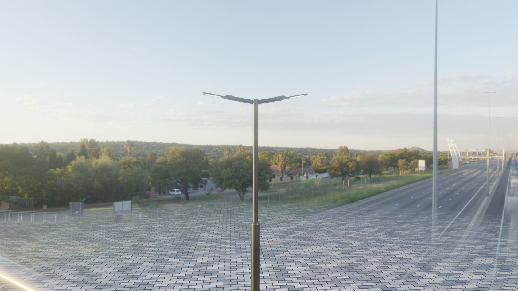Street Light 12 version 2 3m with pole 3 Low-poly 3D model_68