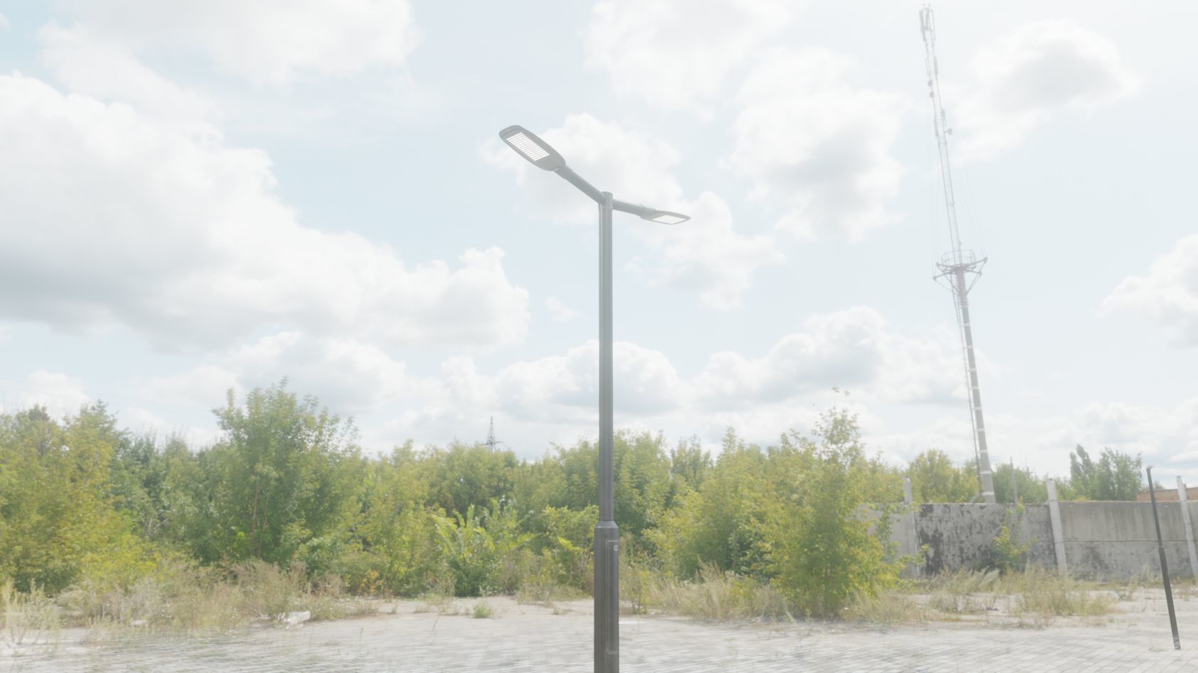 Street Light 12 version 2 3m with pole 3 Low-poly 3D model_81