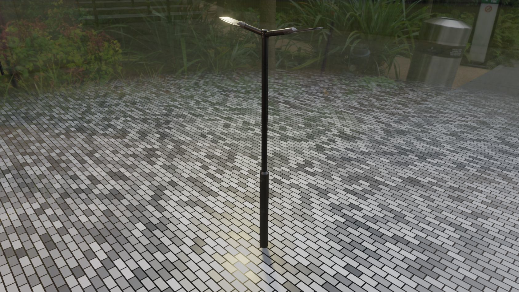 Street Light 12 version 2 3m with pole 3 Low-poly 3D model_26