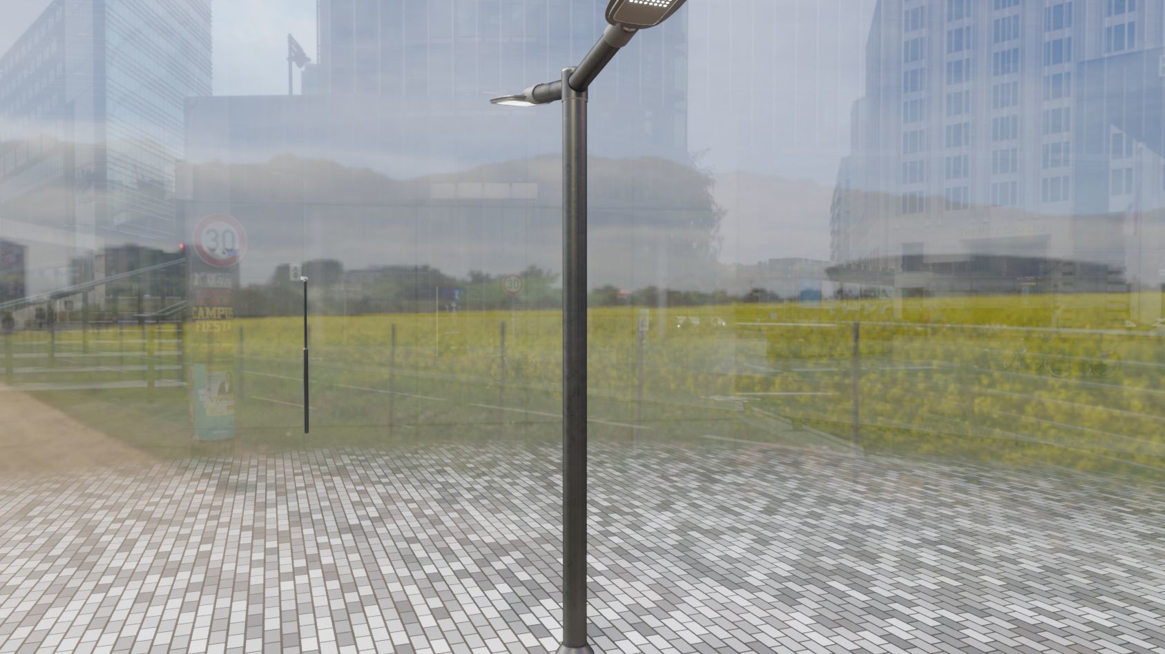 Street Light 12 version 2 3m with pole 3 Low-poly 3D model_42