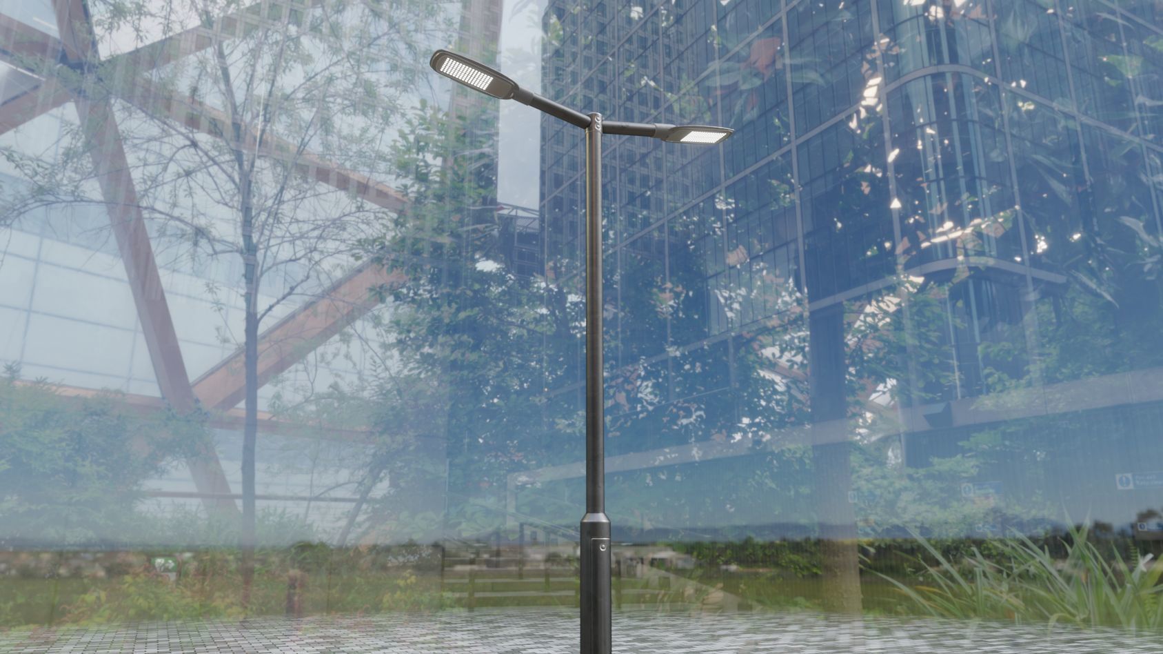 Street Light 12 version 2 3m with pole 3 Low-poly 3D model_16