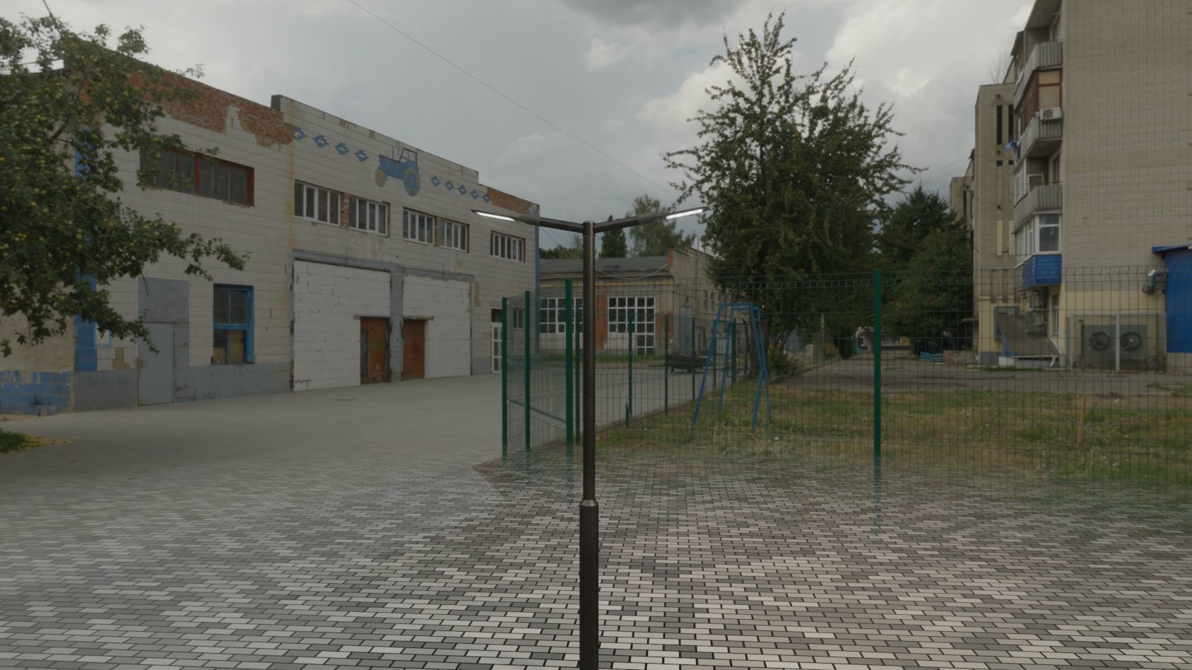 Street Light 12 version 2 3m with pole 3 Low-poly 3D model_69