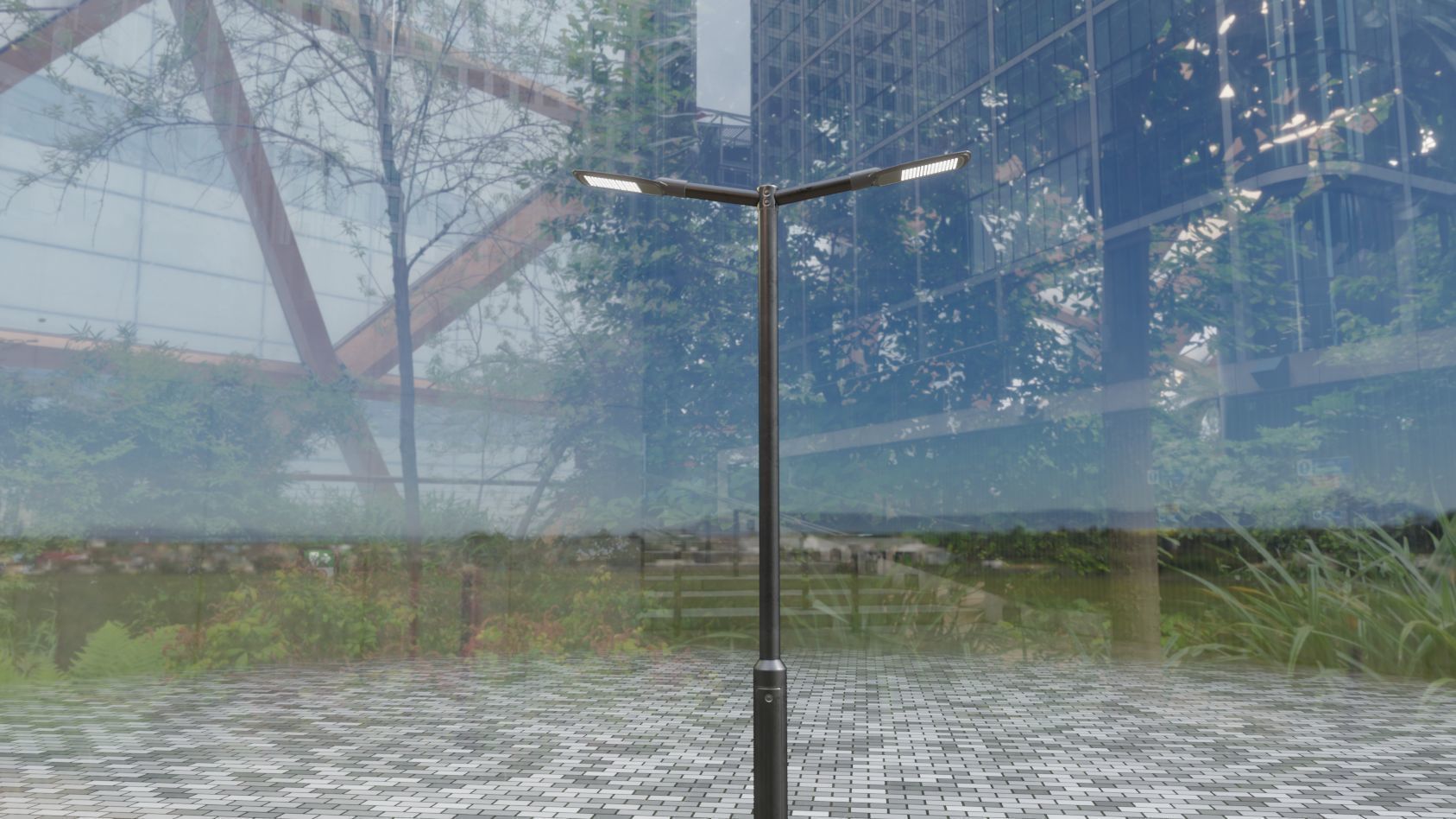 Street Light 12 version 2 3m with pole 3 Low-poly 3D model_86