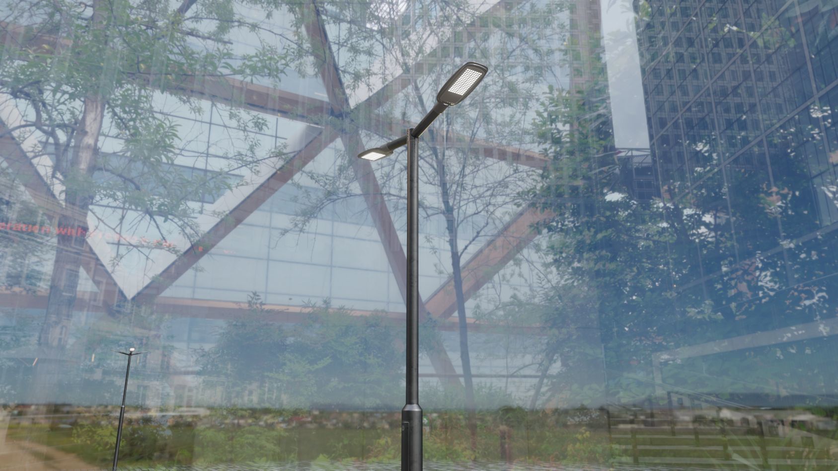 Street Light 12 version 2 3m with pole 3 Low-poly 3D model_56