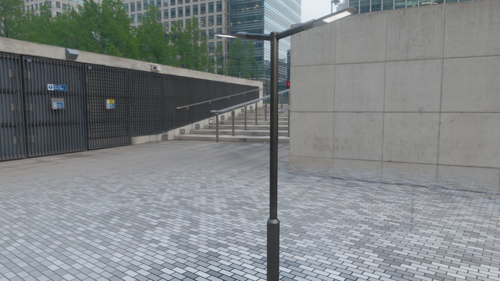 Street Light 12 version 2 3m with pole 3 Low-poly 3D model_6