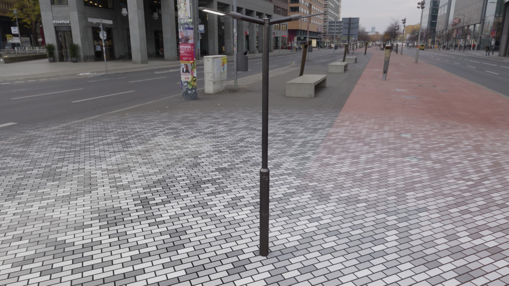 Street Light 12 version 2 3m with pole 3 Low-poly 3D model_19