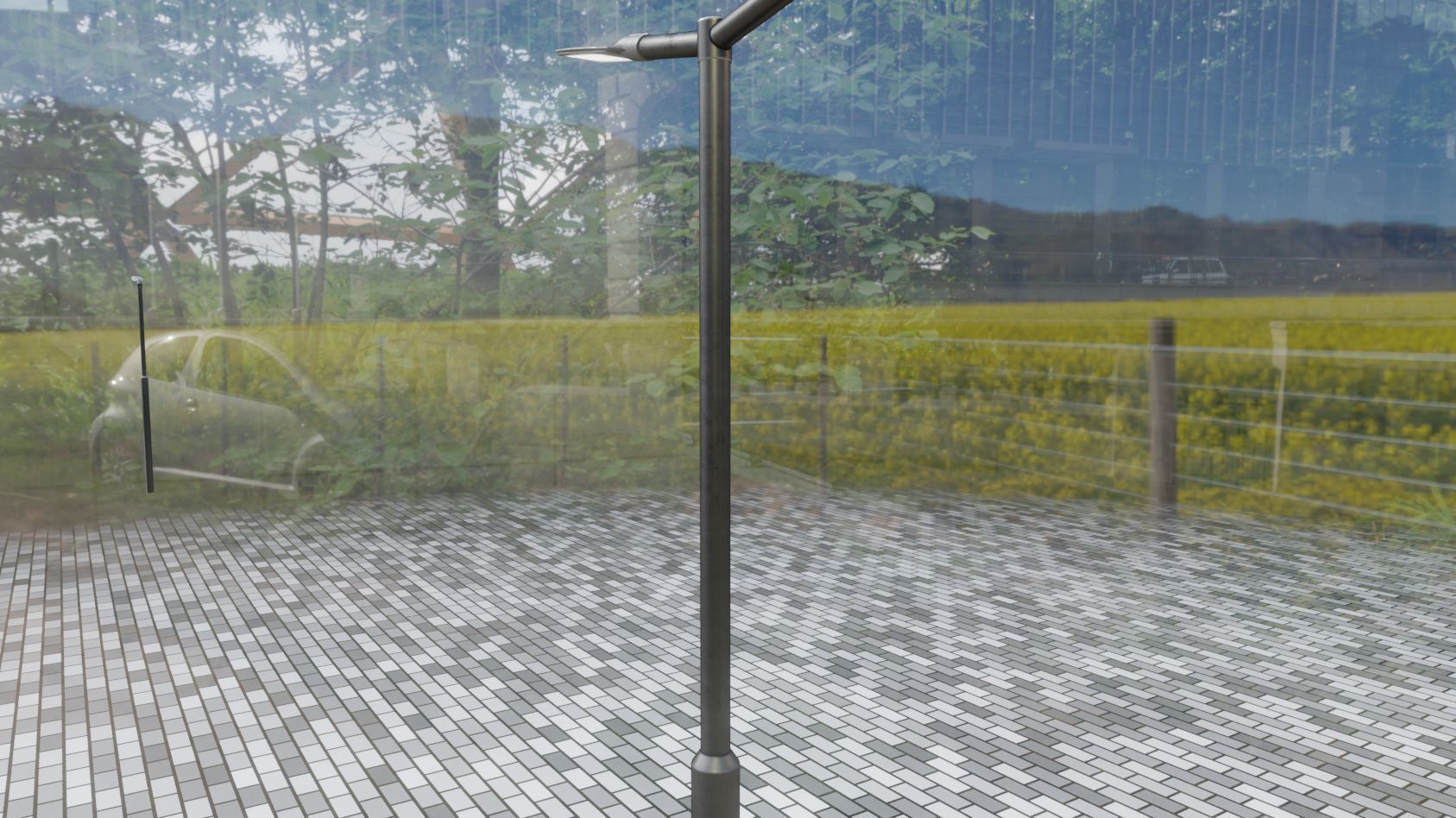 Street Light 12 version 2 3m with pole 3 Low-poly 3D model_41