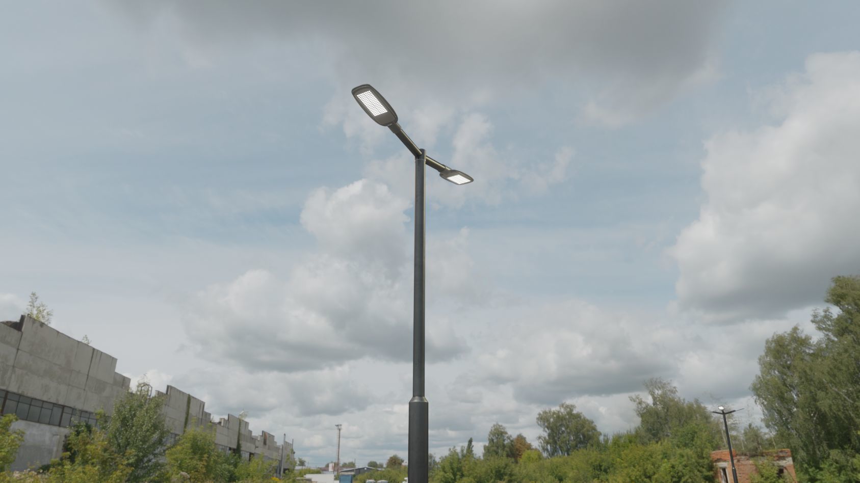 Street Light 12 version 2 3m with pole 3 Low-poly 3D model_96