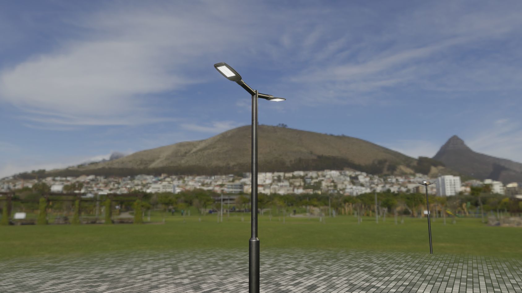 Street Light 12 version 2 3m with pole 3 Low-poly 3D model_62