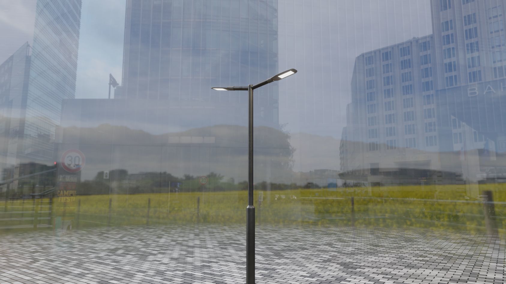 Street Light 12 version 2 3m with pole 3 Low-poly 3D model_72