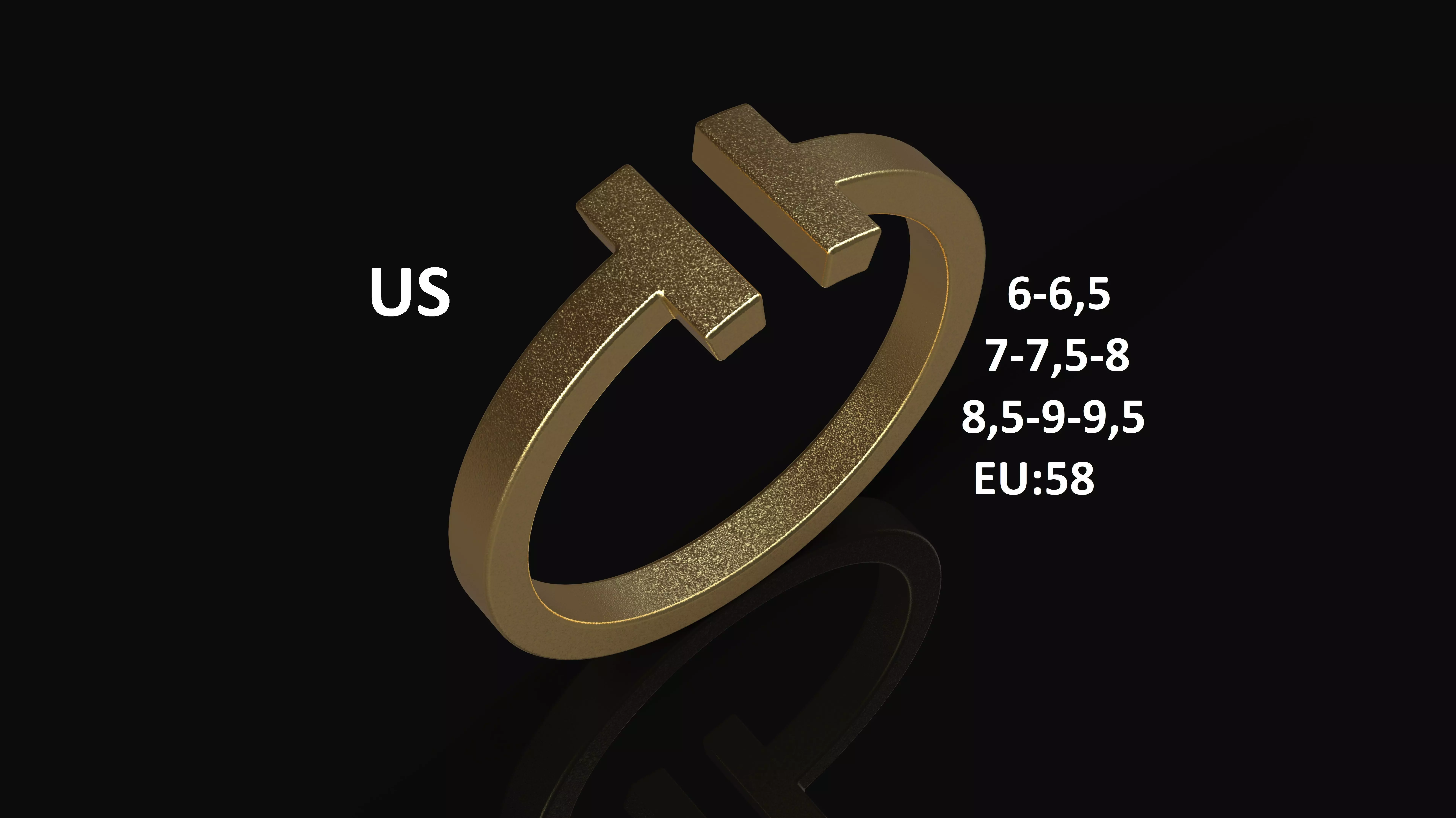 Model 163 Tiffany Ring US Size 3D print model