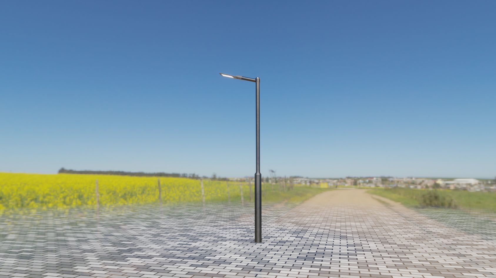 Street Light 12 version 1 3m with pole 3 Low-poly 3D model_70