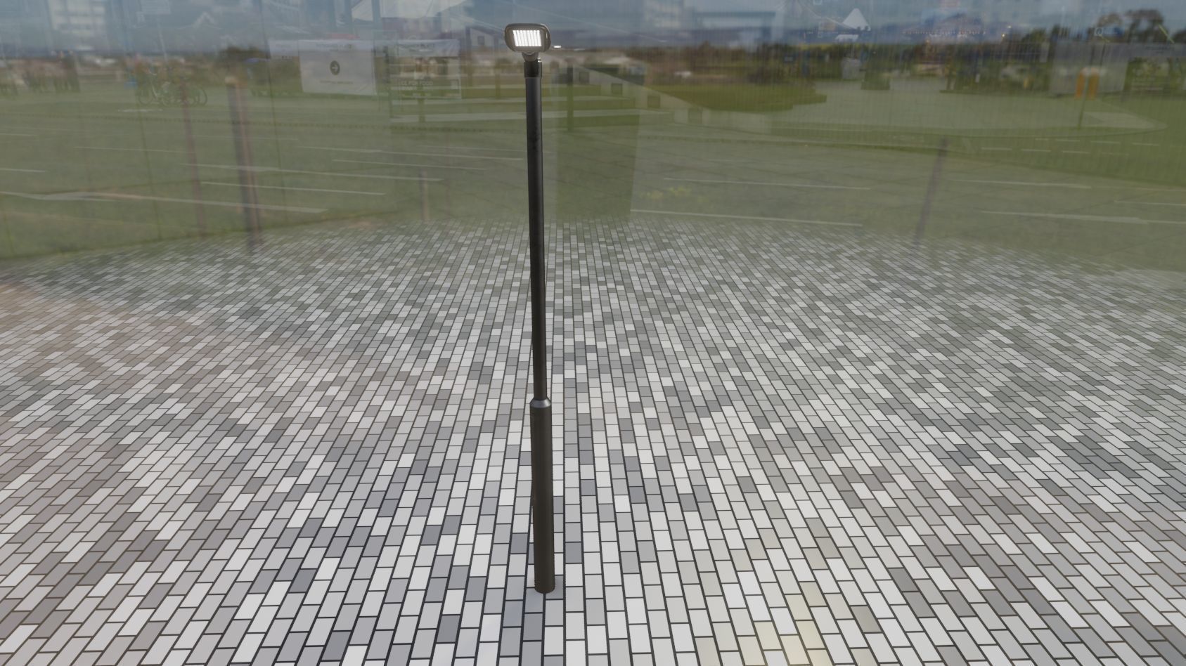 Street Light 12 version 1 3m with pole 3 Low-poly 3D model_94