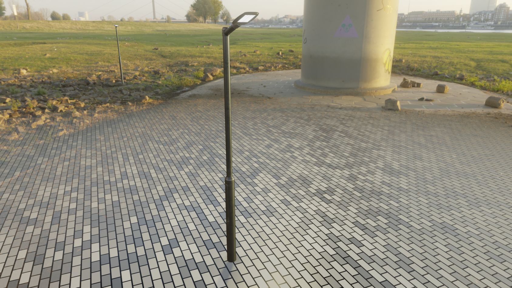 Street Light 12 version 1 3m with pole 3 Low-poly 3D model_92